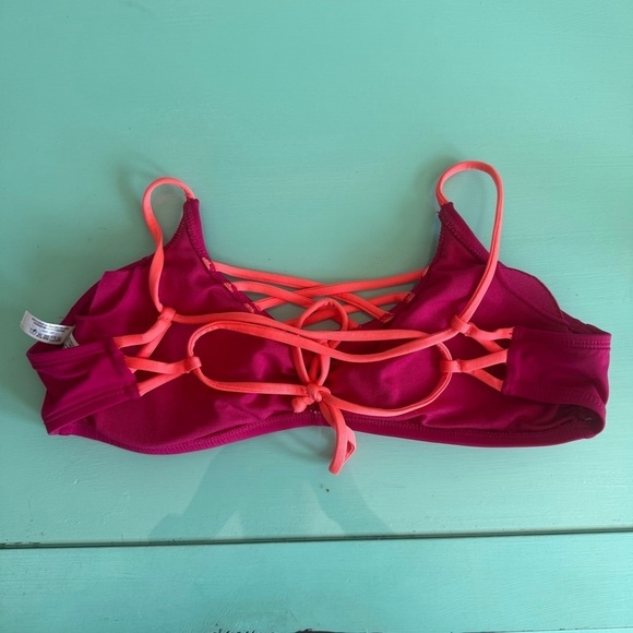 La Vie En Rose Pink and Orange Bikini Swim Top Women’s S - Picture 2 of 7